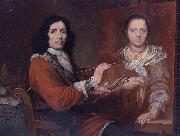 Giulio Quaglio Self Portrait of the Artist Painting his Wife France oil painting artist